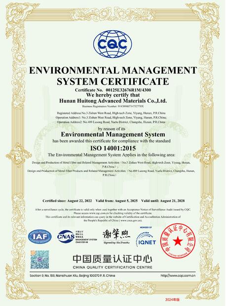 La CINA Hunan Huitong Advanced Materials Co., Ltd. Certificazioni